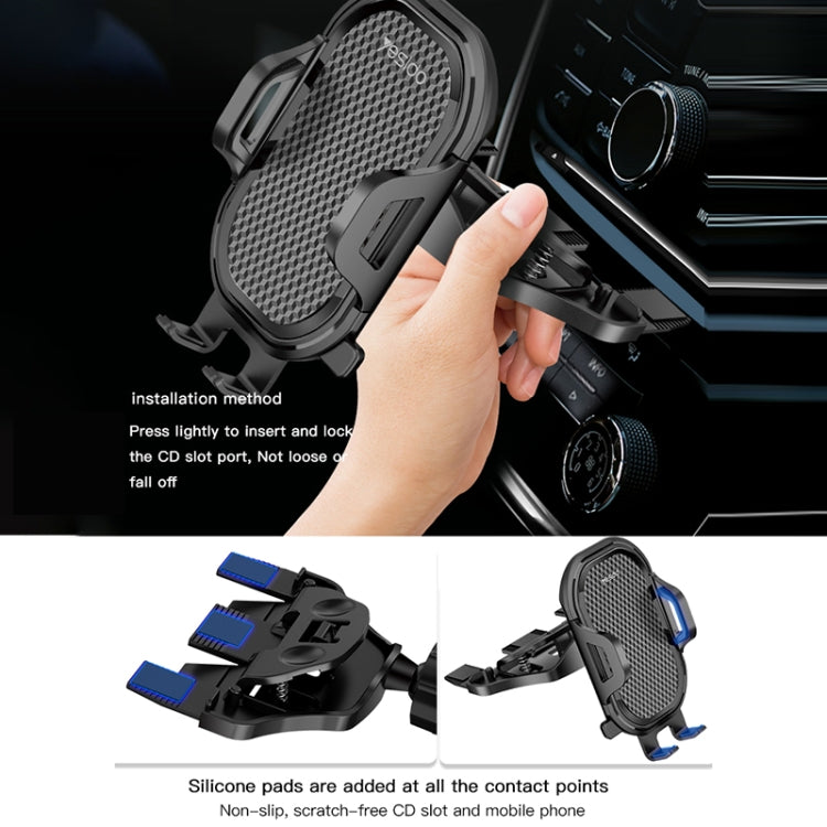 Yesido C84 360 Degree Rotating CD Port Car Phone Holder(Black) -  by Yesido | Online Shopping UK | buy2fix