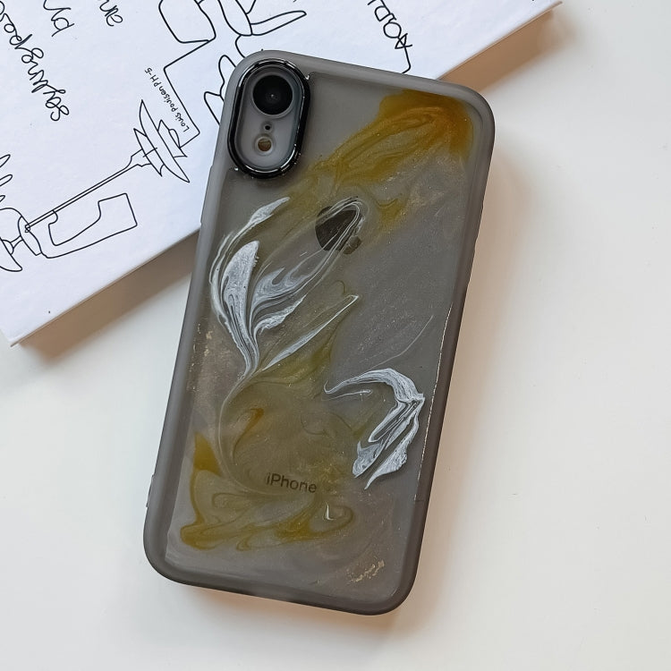 For iPhone XR Oil Painting Electroplating TPU Phone Case(Grey) - More iPhone Cases by buy2fix | Online Shopping UK | buy2fix