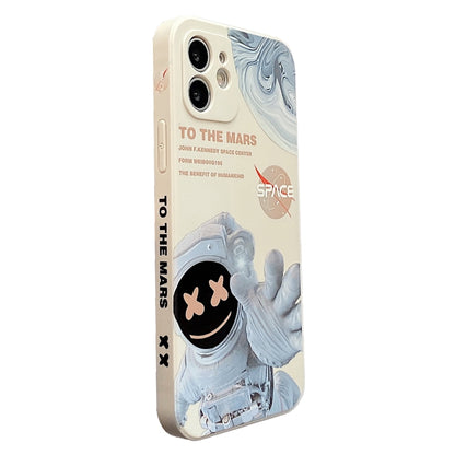 For iPhone 14 Pro Max Martian Astronaut Pattern Shockproof Phone Case(White) - iPhone 14 Cases by buy2fix | Online Shopping UK | buy2fix
