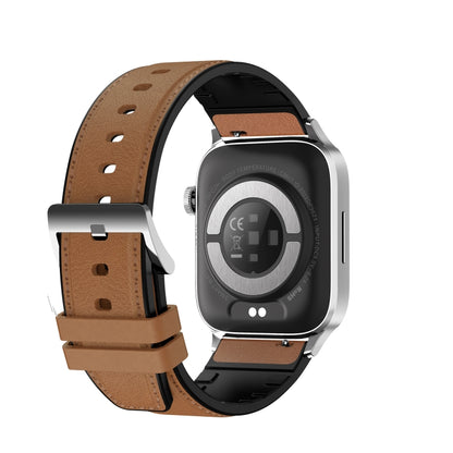 GT22 1.85 inch TFT Screen Leather Band Health Smart Watch, Support Bluetooth Call / Plateau Blood Oxygen / Body Temperature / Arrhythmia / TI Heart Rate Monitoring(Brown) - Smart Watches by buy2fix | Online Shopping UK | buy2fix