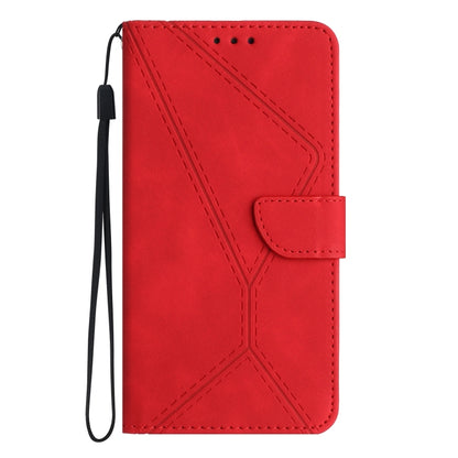 For iPhone 14 Stitching Embossed Leather Phone Case(Red) - iPhone 14 Cases by buy2fix | Online Shopping UK | buy2fix