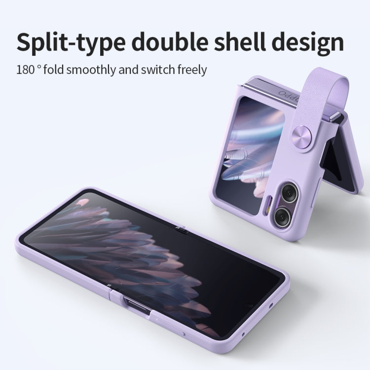 For OPPO Find N2 Flip  NILLKIN Skin Feel Liquid Silicone Phone Case With Finger Strap(White) - OPPO Cases by NILLKIN | Online Shopping UK | buy2fix