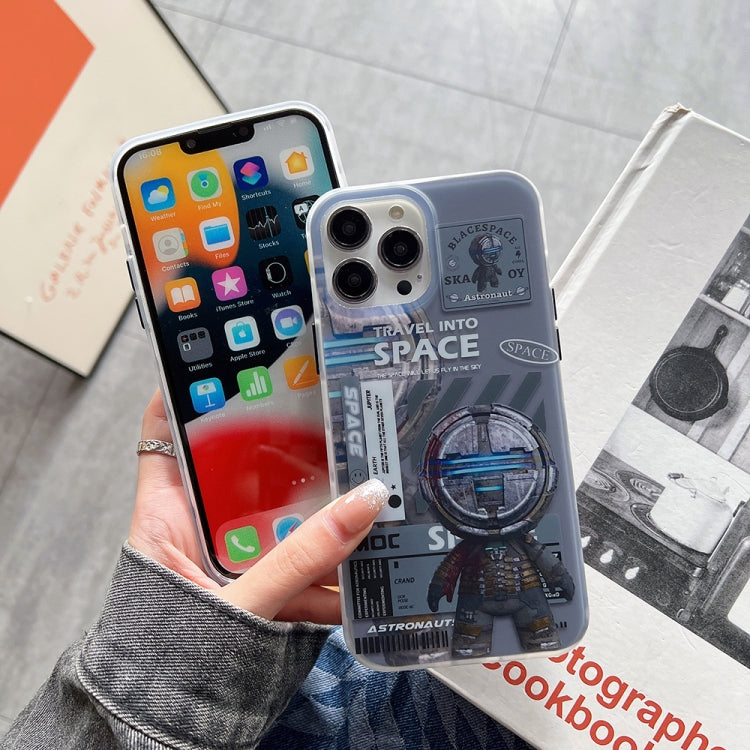 For iPhone 14 Plus Dual-side IMD Astronaut Frosted Phone Case(Black Gold) - iPhone 14 Plus Cases by buy2fix | Online Shopping UK | buy2fix