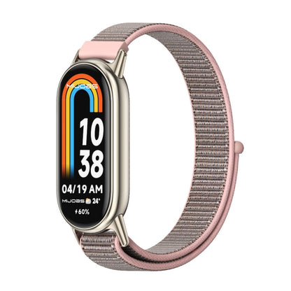 For Xiaomi Mi Band 8 / 9 / 9 NFC Mijobs Breathable Nylon Loop Watch Band(Pink Light Gold) - Watch Bands by MIJOBS | Online Shopping UK | buy2fix