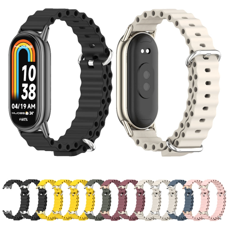 For Xiaomi Mi Band 8 / 9 / 9 NFC Mijobs Marine Silicone Breathable Watch Band(Pink Light Gold) - Watch Bands by MIJOBS | Online Shopping UK | buy2fix