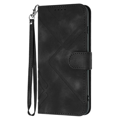 For Honor 8S Line Pattern Skin Feel Leather Phone Case(Black) - Honor Cases by buy2fix | Online Shopping UK | buy2fix