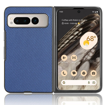 For Google Pixel Fold PU Leather PC Phone Case(Blue) - Google Cases by buy2fix | Online Shopping UK | buy2fix