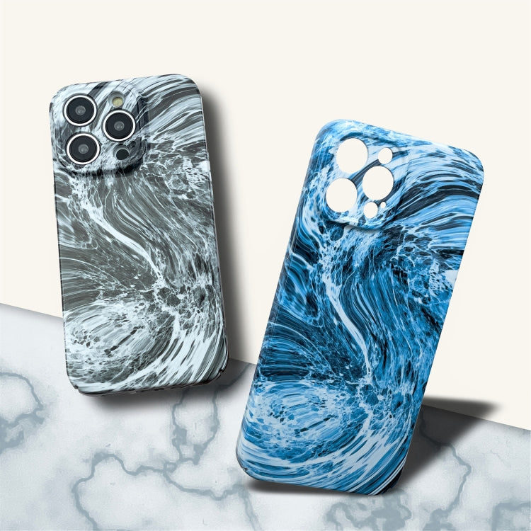 For iPhone 14 Plus Marble Pattern Phone Case(Navy Blue White) - iPhone 14 Plus Cases by buy2fix | Online Shopping UK | buy2fix