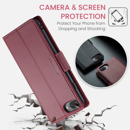 For iPhone 6 Plus/7 Plus/8 Plus CaseMe 023 Butterfly Buckle Litchi Texture RFID Anti-theft Leather Phone Case(Wine Red) - More iPhone Cases by CaseMe | Online Shopping UK | buy2fix