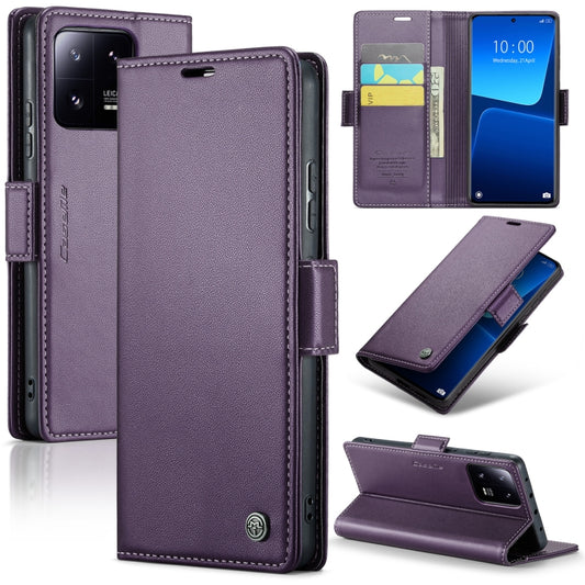 For Xiaomi 13 Pro CaseMe 023 Butterfly Buckle Litchi Texture RFID Anti-theft Leather Phone Case(Pearly Purple) - 13 Pro Cases by CaseMe | Online Shopping UK | buy2fix