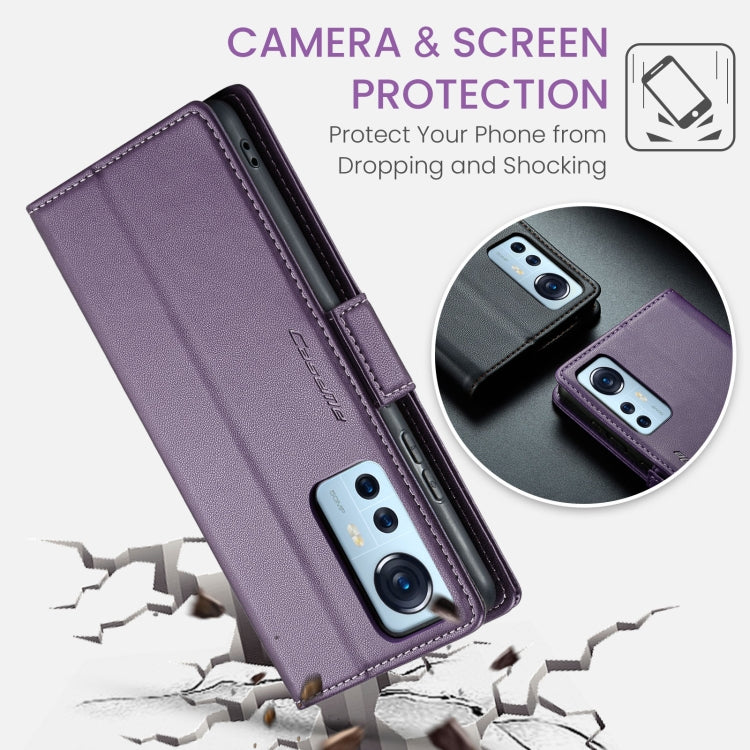 For Xiaomi 12 / 12X / 12S CaseMe 023 Butterfly Buckle Litchi Texture RFID Anti-theft Leather Phone Case(Pearly Purple) - 12 Cases by CaseMe | Online Shopping UK | buy2fix