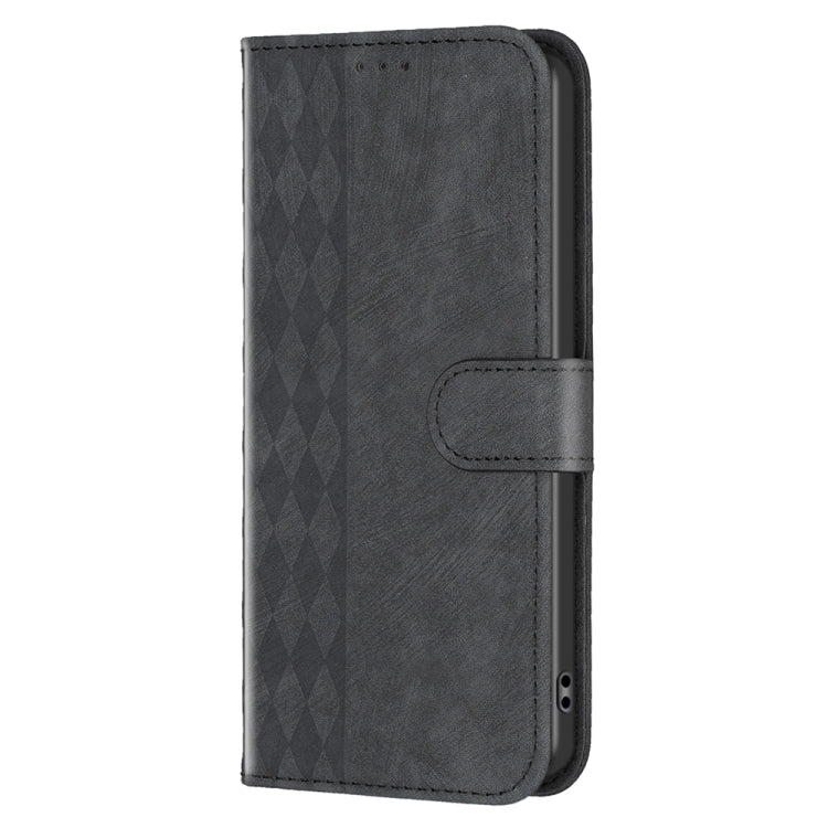 For Xiaomi Redmi 12C Plaid Embossed Leather Phone Case(Black) - Xiaomi Cases by buy2fix | Online Shopping UK | buy2fix