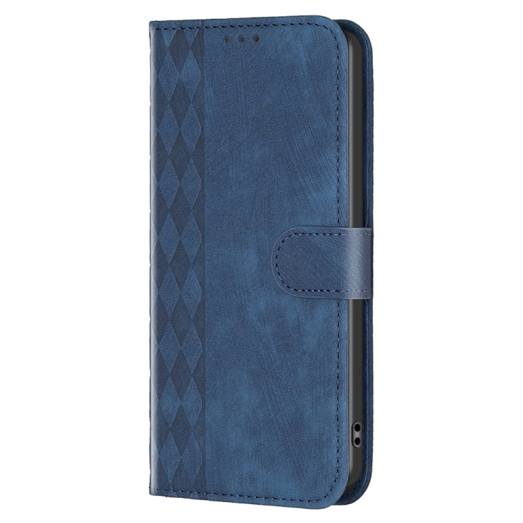 For Xiaomi Redmi K60 / K60 Pro Plaid Embossed Leather Phone Case(Blue) - Redmi K60 Cases by buy2fix | Online Shopping UK | buy2fix