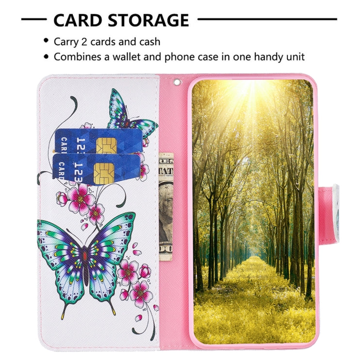 For Xiaomi Poco F5 5G / Redmi Note 12 Turbo Colored Drawing Pattern Leather Phone Case(Flowers Butterfly) - Xiaomi Cases by buy2fix | Online Shopping UK | buy2fix