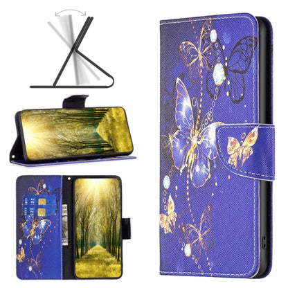 For Xiaomi Redmi 12 4G Colored Drawing Pattern Leather Phone Case(Purple Butterfly) - Xiaomi Cases by buy2fix | Online Shopping UK | buy2fix