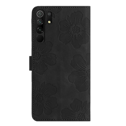 For Xiaomi Redmi 9 Flower Embossing Pattern Leather Phone Case(Black) - Xiaomi Cases by buy2fix | Online Shopping UK | buy2fix