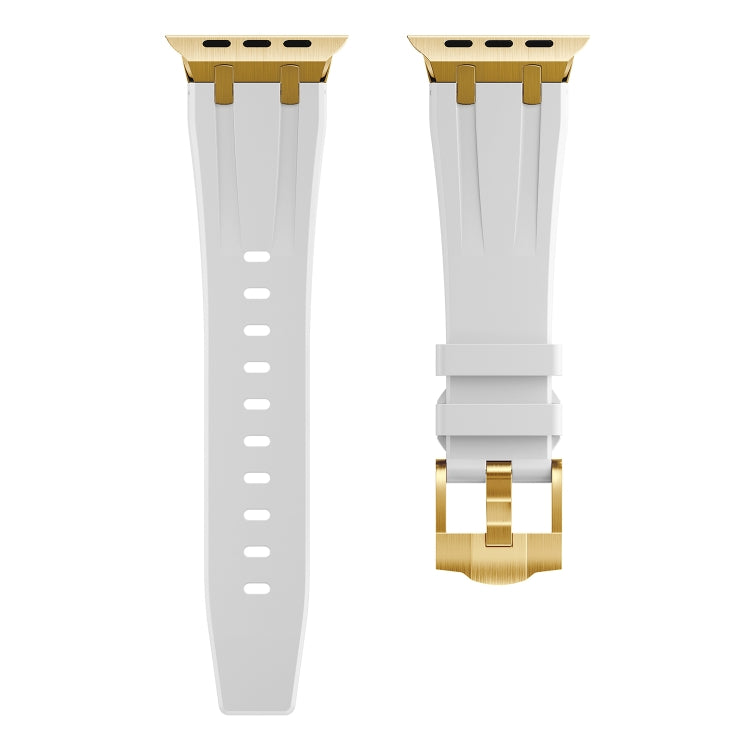 AP Silicone Watch Band For Apple Watch Ultra 49mm(Gold White) - Watch Bands by buy2fix | Online Shopping UK | buy2fix