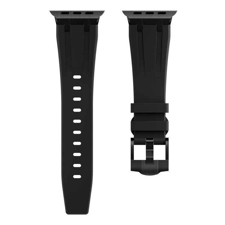 AP Silicone Watch Band For Apple Watch 9 41mm(Black Black) - Watch Bands by buy2fix | Online Shopping UK | buy2fix