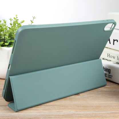 For iPad 10.9 2022 / Air 5 / Air 4 GEBEI 3-folding Holder Shockproof Flip Leather Tablet Case(Dark Green) - iPad Air (2022) / (2020) 10.9 Cases by GEBEI | Online Shopping UK | buy2fix