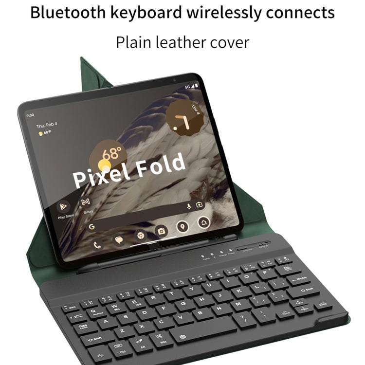 For Google Pixel Fold GKK Magnetic Folding Bluetooth Keyboard Leather Case with Pen + Keyboard + Case(Green) - Others Keyboard by GKK | Online Shopping UK | buy2fix