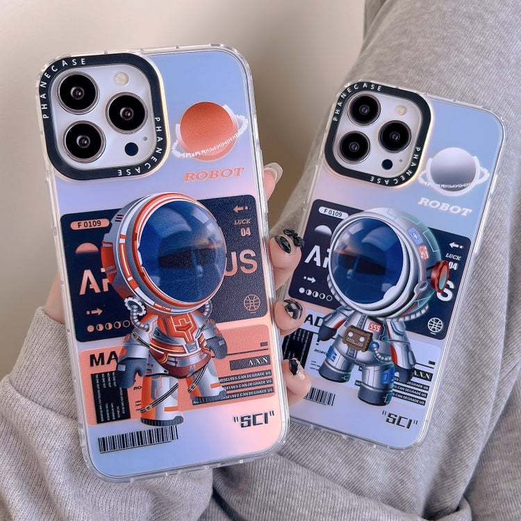 For iPhone 12 Pro Mechanical Astronaut Pattern TPU Phone Case(Orange) - iPhone 12 / 12 Pro Cases by buy2fix | Online Shopping UK | buy2fix