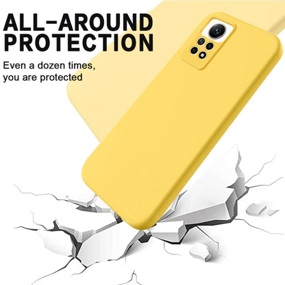 For Xiaomi Redmi Note 12 Pro 4G Pure Color Liquid Silicone Shockproof Phone Case(Yellow) - Xiaomi Cases by buy2fix | Online Shopping UK | buy2fix