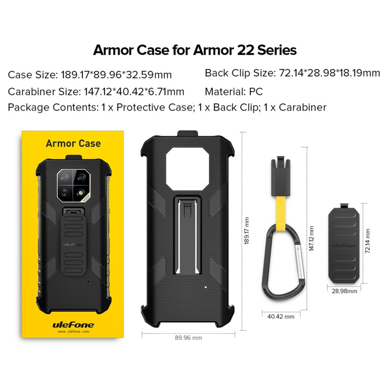 For Ulefone Armor 22 Ulefone Back Clip Phone Case with Carabiner(Black) - Ulefone Cases by Ulefone | Online Shopping UK | buy2fix