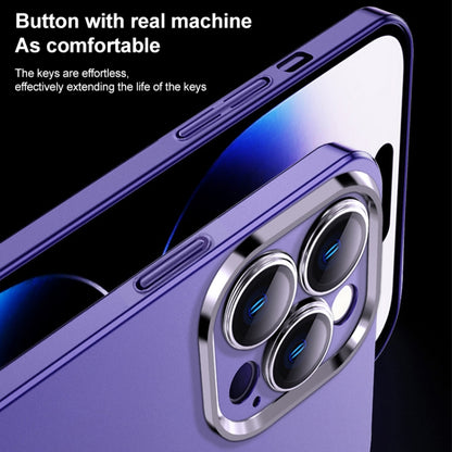 For iPhone 14 Plus Frosted Metal Material Phone Case with Lens Protection(Black) - iPhone 14 Plus Cases by buy2fix | Online Shopping UK | buy2fix