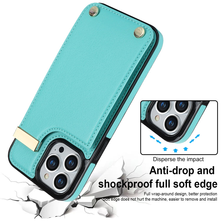 For iPhone 11 Pro Max Metal Buckle Card Slots Phone Case(Green) - iPhone 11 Pro Max Cases by buy2fix | Online Shopping UK | buy2fix