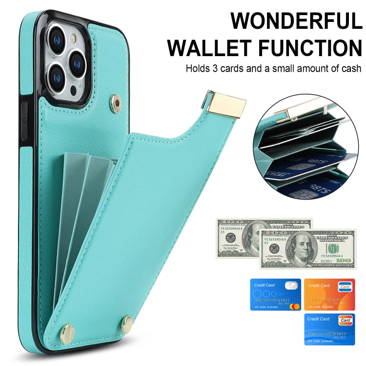 For iPhone 11 Pro Max Metal Buckle Card Slots Phone Case(Green) - iPhone 11 Pro Max Cases by buy2fix | Online Shopping UK | buy2fix