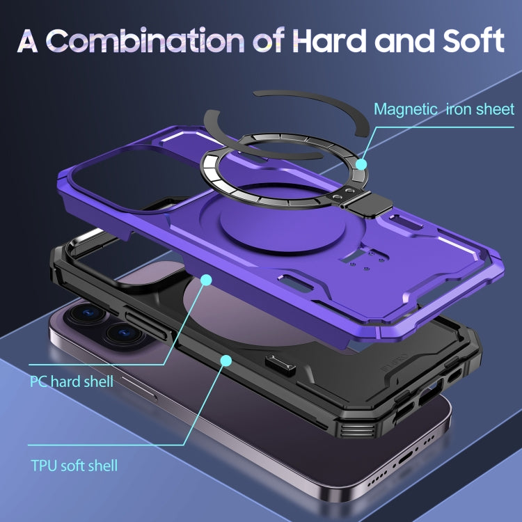 For iPhone 12 Pro Max Patronus MagSafe Magnetic Holder Phone Case(Purple) - iPhone 12 Pro Max Cases by buy2fix | Online Shopping UK | buy2fix