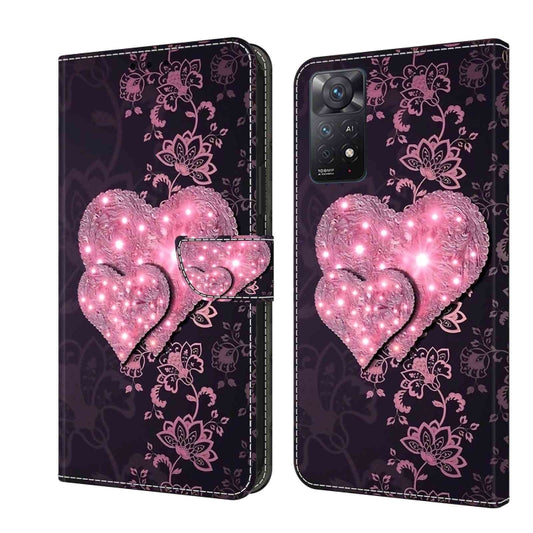 For Xiaomi Redmi Note 11 Pro 5G / 4G Global Crystal 3D Shockproof Protective Leather Phone Case(Lace Love) - Xiaomi Cases by buy2fix | Online Shopping UK | buy2fix