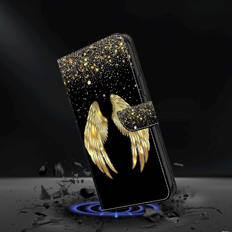 For Xiaomi Redmi 11A 4G / Redmi 12C Global Crystal 3D Shockproof Protective Leather Phone Case(Golden Wings) - Xiaomi Cases by buy2fix | Online Shopping UK | buy2fix