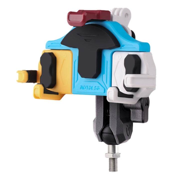 MOTOSLG Crab Motorcycle Phone Clamp Bracket M10 Ballhead Mount(Yellow Blue White) - Holder by MOTOLSG | Online Shopping UK | buy2fix