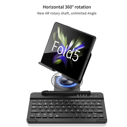 For Samsung Galaxy Z Fold5 GKK Folding Bluetooth Keyboard Holder with Pen + Holder + Keyboard + Mouse(Grey) - Samsung Keyboard by GKK | Online Shopping UK | buy2fix