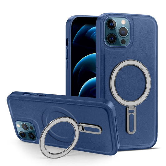 For iPhone 12 Pro Max MagSafe Magnetic Holder Phone Case(Royal Blue) - iPhone 12 Pro Max Cases by buy2fix | Online Shopping UK | buy2fix