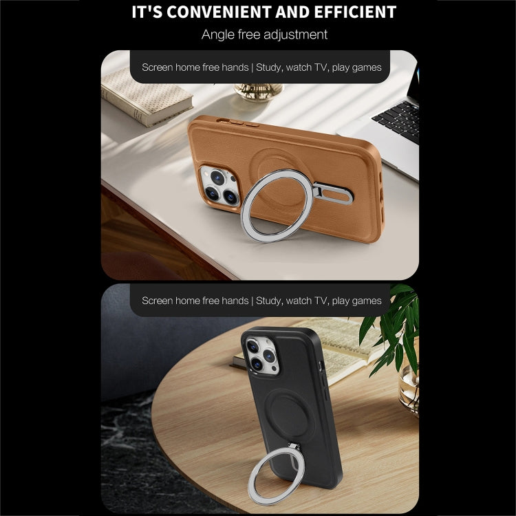 For iPhone 13 Pro MagSafe Magnetic Holder Phone Case(Brown) - iPhone 13 Pro Cases by buy2fix | Online Shopping UK | buy2fix