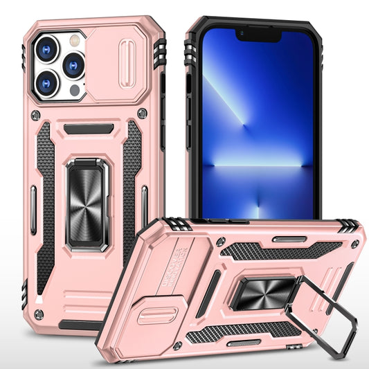 For iPhone 15 Pro Max Armor PC + TPU Camera Shield Phone Case(Rose Gold) - iPhone 15 Pro Max Cases by buy2fix | Online Shopping UK | buy2fix