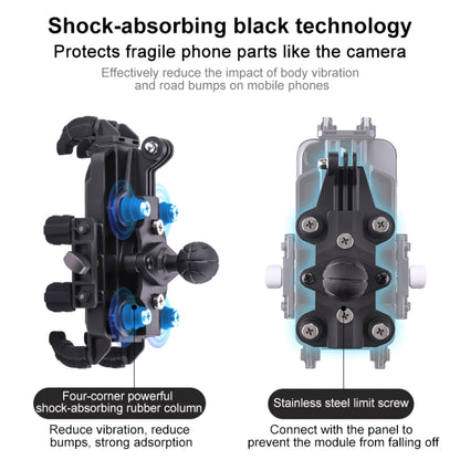 MOTOSLG Crab Motorcycle Phone Clamp Bracket M10 Ballhead Mount with Anti-theft Lock(Black) - Holder by MOTOLSG | Online Shopping UK | buy2fix