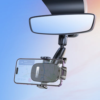 hoco H17 Waves Rearview Mirror Car Holder(Black) - Car Holders by hoco | Online Shopping UK | buy2fix