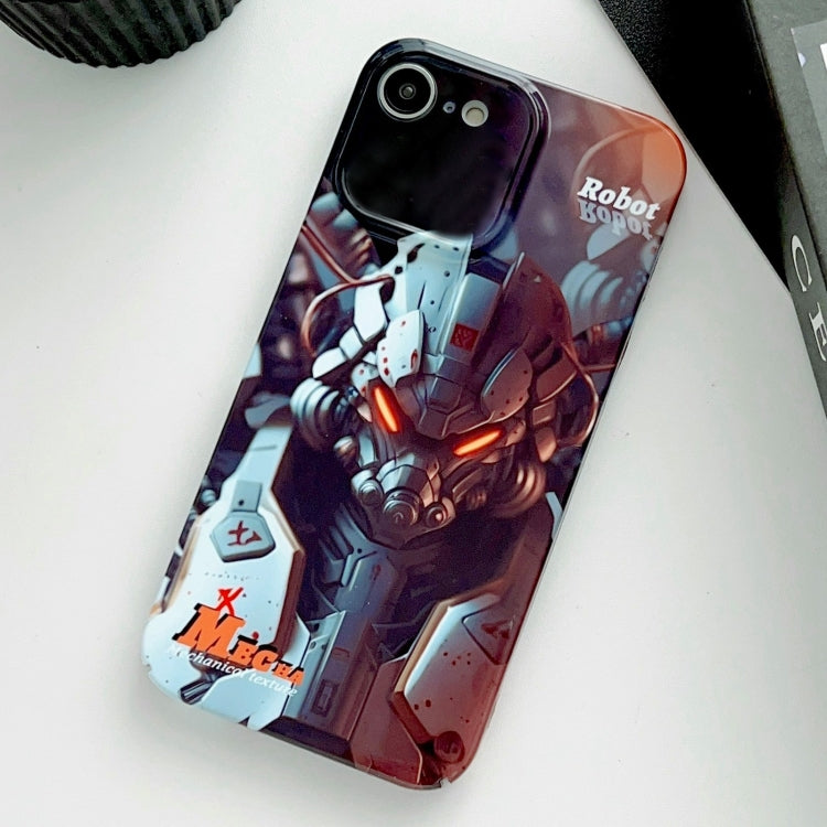 For iPhone SE 2022 / 2020 / 8 / 7 Painted Pattern Precise Hole PC Phone Case(Orange Robot) - iPhone SE 2022 / 2020 / 8 / 7 Cases by buy2fix | Online Shopping UK | buy2fix