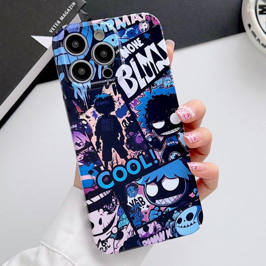 For iPhone 11 Pro Max Painted Pattern Precise Hole PC Phone Case(Purple Comics) - iPhone 11 Pro Max Cases by buy2fix | Online Shopping UK | buy2fix