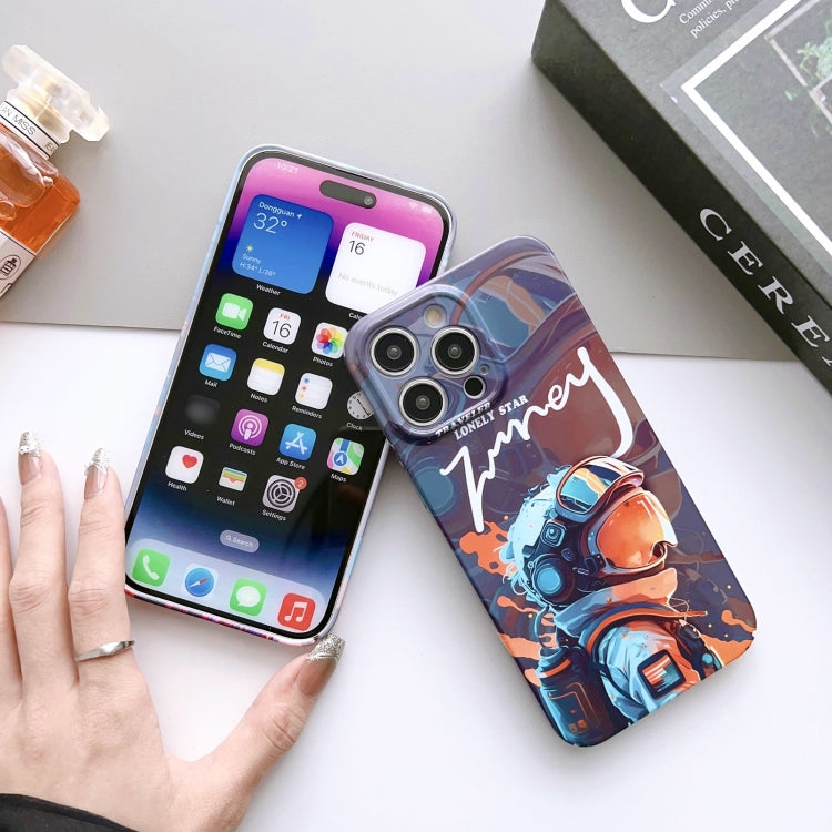 For iPhone 13 Pro Max Painted Pattern Precise Hole PC Phone Case(Orange Robot) - iPhone 13 Pro Max Cases by buy2fix | Online Shopping UK | buy2fix