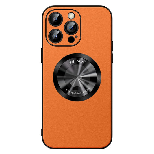 For iPhone 12 Pro Max SULADA Microfiber Leather MagSafe Magnetic Phone Case(Orange) - iPhone 12 Pro Max Cases by SULADA | Online Shopping UK | buy2fix