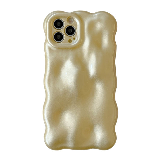 For iPhone 15 Pro Max Wave Bubbles TPU Phone Case(Pearlescent Yellow) - iPhone 15 Pro Max Cases by buy2fix | Online Shopping UK | buy2fix