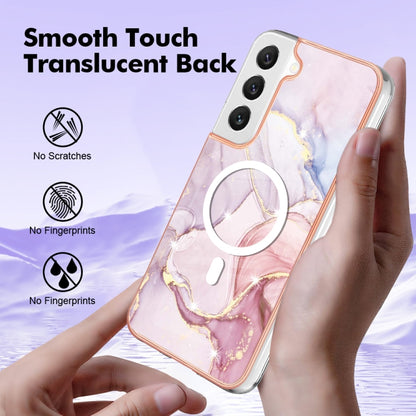 For Samsung Galaxy S22 5G Marble Pattern Dual-side IMD Magsafe TPU Phone Case(Rose Gold 005) - Galaxy S22 5G Cases by buy2fix | Online Shopping UK | buy2fix