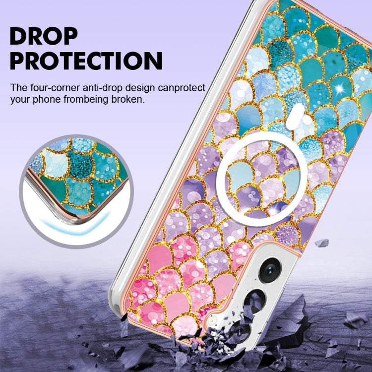 For Samsung Galaxy S23+ 5G Marble Pattern Dual-side IMD Magsafe TPU Phone Case(Colorful Scales) - Galaxy S23+ 5G Cases by buy2fix | Online Shopping UK | buy2fix