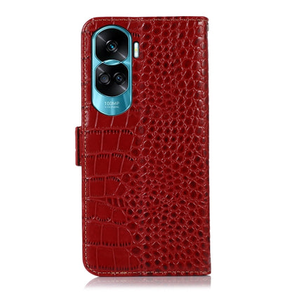 For Honor 90 Lite 5G / X50i Crocodile Top Layer Cowhide Leather Phone Case(Red) - Honor Cases by buy2fix | Online Shopping UK | buy2fix