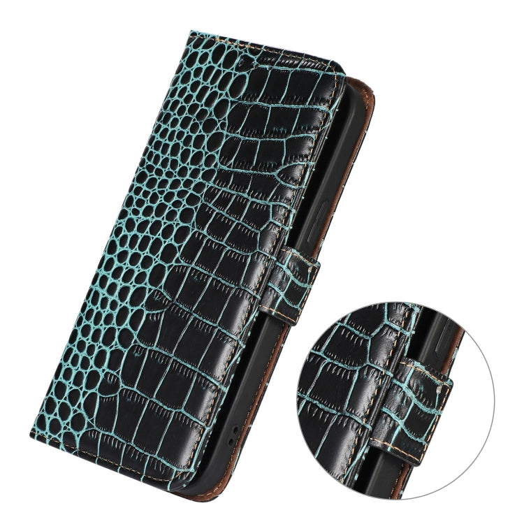 For Honor 90 Crocodile Top Layer Cowhide Leather Phone Case(Green) - Honor Cases by buy2fix | Online Shopping UK | buy2fix