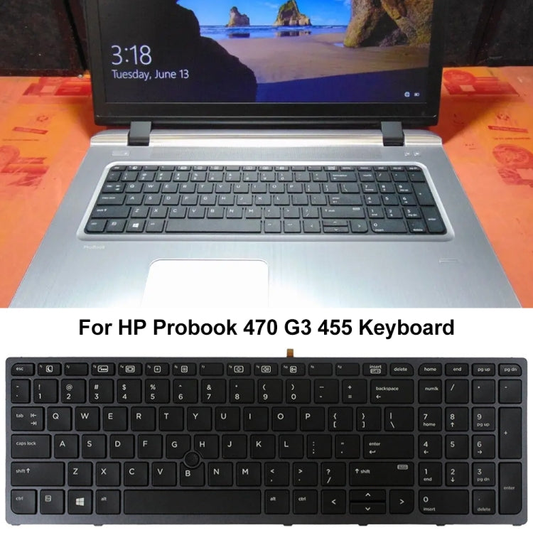 For HP Probook 470 G3 US Version Laptop Backlight Keyboard - HP Spare Parts by buy2fix | Online Shopping UK | buy2fix